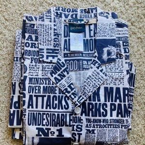Pottery Barn Teen HARRY POTTER Daily Prophet News Pajama Set Youth Medium